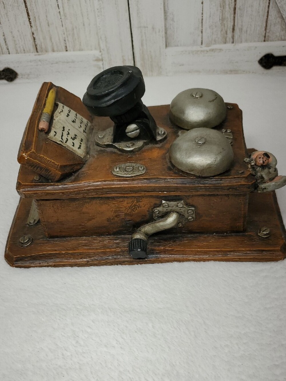 Vintage Rare Juta Sangthaweep 1974 Wall Crank Telephone Memo Holder Mouse Accent - Picture 3 of 12